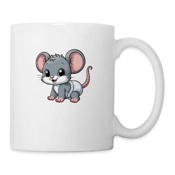Baby mouse with diaper - Mug - white - Right