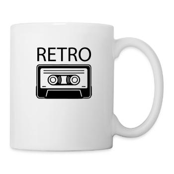 Oldschool Kassette - RETRO Design - Tasse - Weiß - Rechts