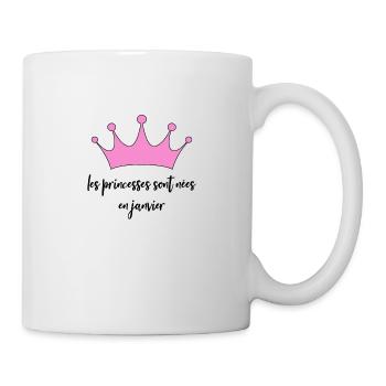 Prinzessinnen werden im Januar geboren Geburtstag - Tasse - Weiß - Rechts