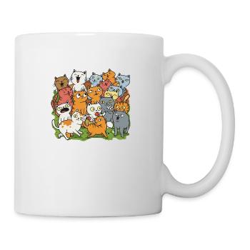 Beaucoup de chats heureux - Mug blanc - blanc - Droite