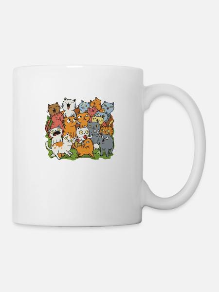 Beaucoup de chats heureux - Mug blanc - blanc