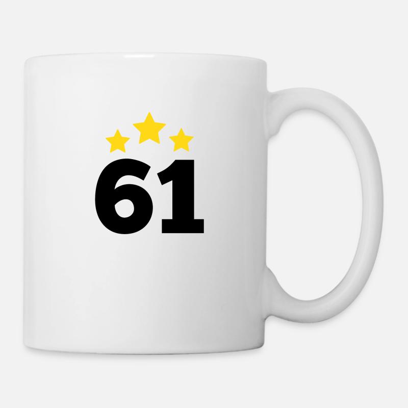 61 Year Old Star - 61st Anniversary Gift - Mug - white