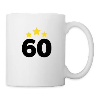 60 Jahre Stern - Geschenk zum 60. Geburtstag - Tasse - Weiß - Rechts