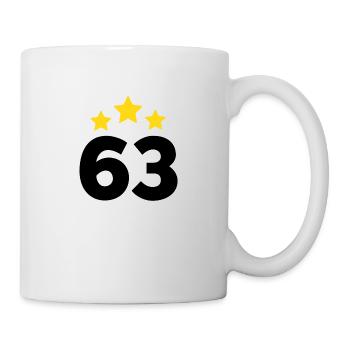 63 Jahre Stern - Geschenk zum 63. Jubiläum - Tasse - Weiß - Rechts