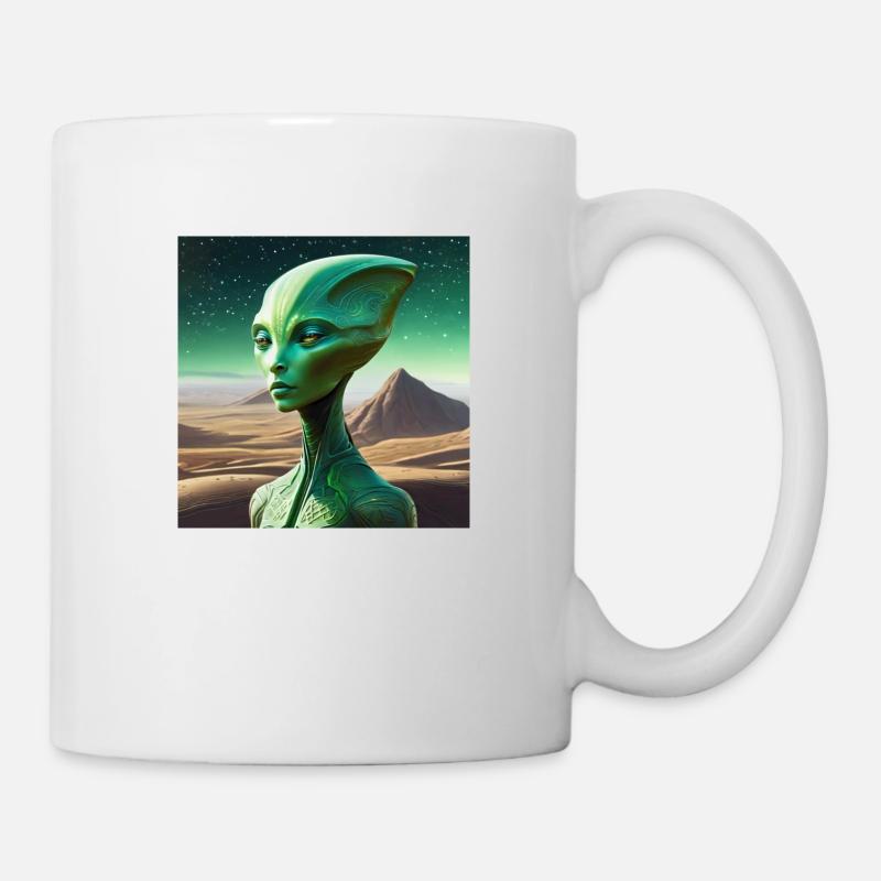 Alien vert - Mug blanc - blanc