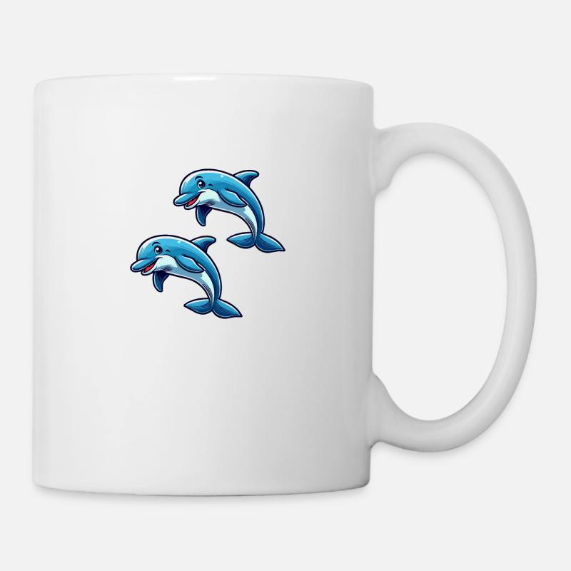 Delfin Delphine Comic - Tasse - Weiß