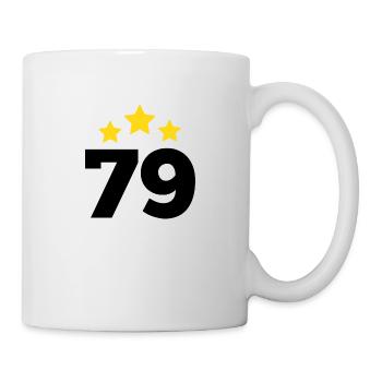 79 Jahre Stern - Geschenk zum 79. Jubiläum - Tasse - Weiß - Rechts