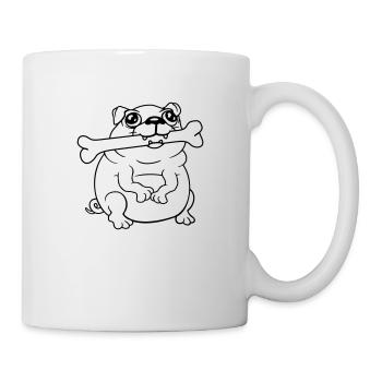 Carlin Chien Os Bouche FaimYummy Happy Cool - Mug blanc - blanc - Droite