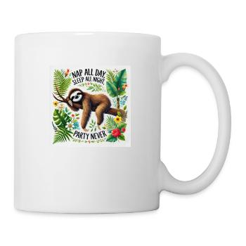 Nickerchen Den ganzen Tag schlafen die ganze Nacht Party nie - Tasse - Weiß - Rechts