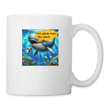 Ich glaub, mein Wal pfeift - Tasse - Weiß - Rechts