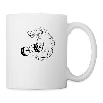Fitness Crocodile 01 - Mug - white - Right