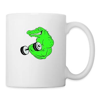 Fitness Crocodile 02 - Mug - white - Right