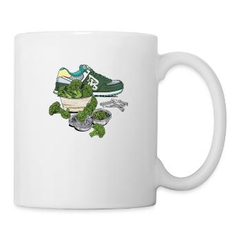 Sneaker (grün) // Illustration - Tasse - Weiß - Rechts