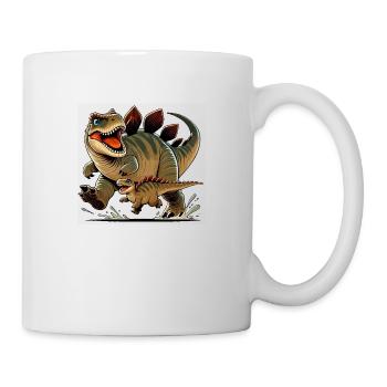 Ankylosaurus mother and child frolicking - Mug - white - Right