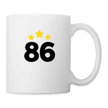 86 Jahre Stern - Geschenk zum 86. Jubiläum - Tasse - Weiß - Rechts