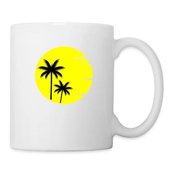 Sunset Palmen - Tasse - Weiß - Rechts