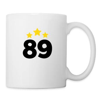 89 Jahre Stern - Geschenk zum 89. Jubiläum - Tasse - Weiß - Rechts