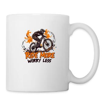 Cadeau VTT avec Ride More, Worry Less - Mug blanc - blanc - Droite