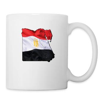 Ägypten Flagge in der Ägypten Landkarte - Tasse - Weiß - Rechts
