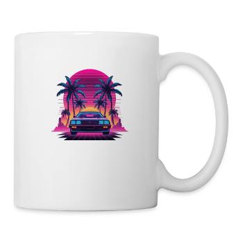 Retrowave car - Tasse - Weiß - Rechts