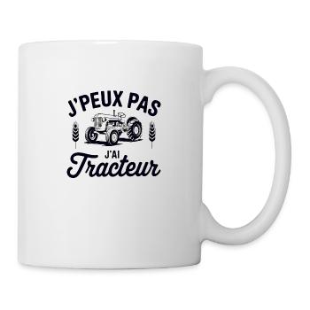 tee shirt I can't I have tractor - Mug - white - Right