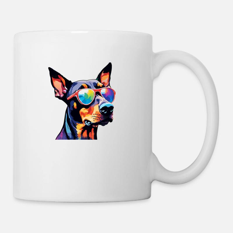 Dobermann bunt 1 - Tasse - Weiß