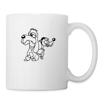 2 dogs team stupid two friends crew unhappy - Mug - white - Right