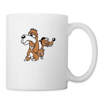 2 dogs team stupid two friends crew unhappy - Mug - white - Right