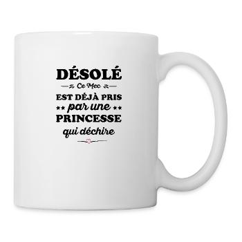 Désolé Ce Mec Est Déjà Pris Par Une Princesse Qui - Mug blanc - blanc - Droite