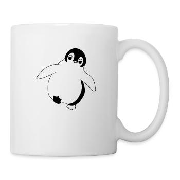 Pingouin - Bébé - Graphique en noir et blanc - Mug blanc - blanc - Droite