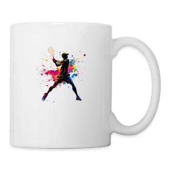 Tennis Spieler Bunt - Tasse - Weiß - Rechts