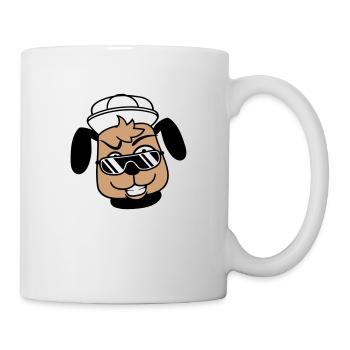 DJ Hund Sonnenbrille Teenager Mütze Cappy Cool Guy - Tasse - Weiß - Rechts
