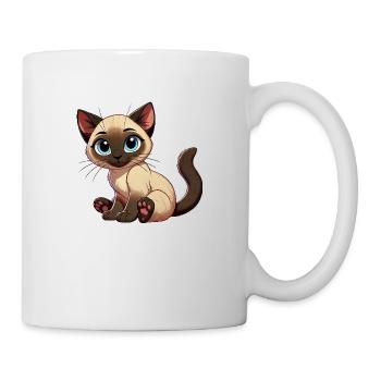 Chat siamois bébé png - Mug blanc - blanc - Droite