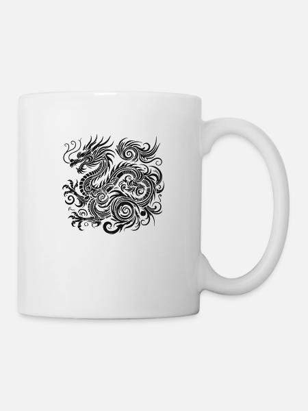 drache china - Tasse - Weiß