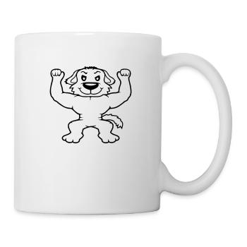 Chien Bodybuilder Muscles forts Gym Haltérophilie - Mug blanc - blanc - Droite