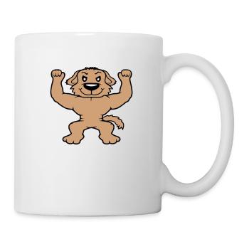 Chien Bodybuilder Muscles forts Gym Haltérophilie - Mug blanc - blanc - Droite