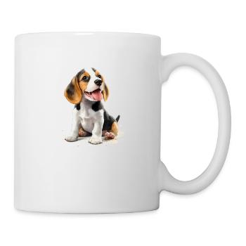 Chiot beagle - Mug blanc - blanc - Droite