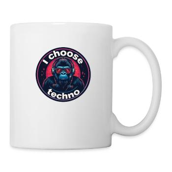 Gorilla i choose techno - Tasse - Weiß - Rechts
