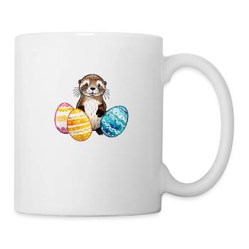 Otter Ostern Wasserfarben - Tasse - Weiß - Rechts