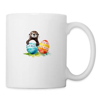 Otter Ostern Wasserfarben - Tasse - Weiß - Rechts