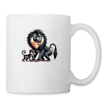Mandrill mother and child - Mug - white - Right