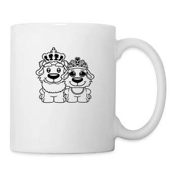 Deux Chiens Couronne Roi Reine Souverain Majesté - Mug blanc - blanc - Droite