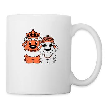 Deux Chiens Couronne Roi Reine Souverain Majesté - Mug blanc - blanc - Droite
