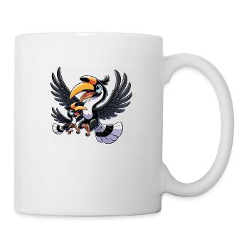 Nashornvogel Mutter und Kind - Tasse - Weiß - Rechts