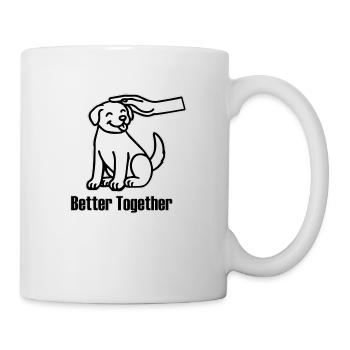 Einen Hund mit der Hand streicheln - Besser zusammen gestalten - Tasse - Weiß - Rechts