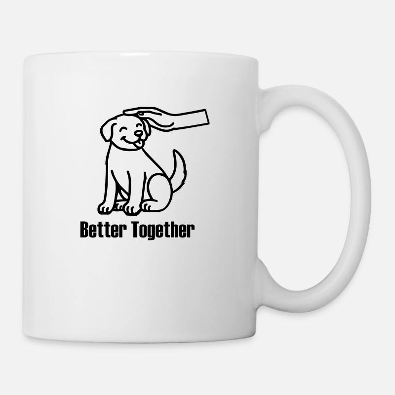 Hand petting a dog - Better together design - Mug - white