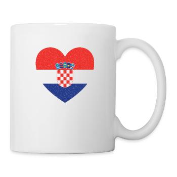 Croatia Heart Flag – Patriotic Design - Mug - white - Right