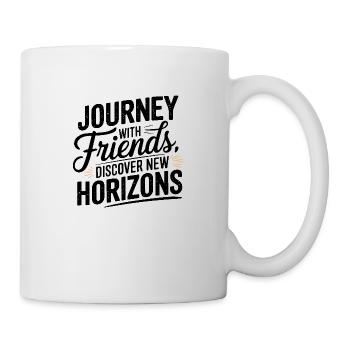 Reise mit Freunden adevnture Reisezitatentext - Tasse - Weiß - Rechts
