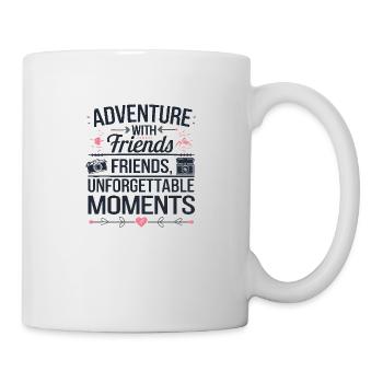 Adventure with Friends travel quote text art - Mug - white - Right