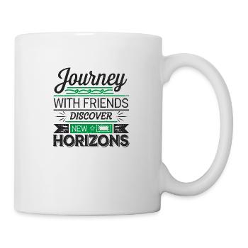 Reise mit Freunden adevnture Reisezitatentext - Tasse - Weiß - Rechts